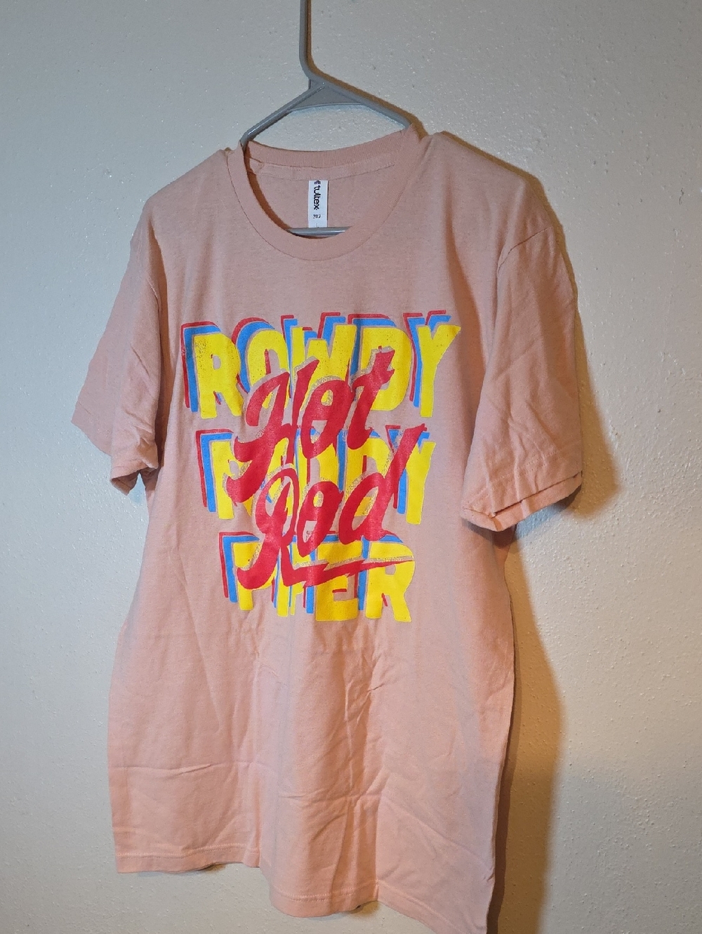 Rowdy Roddy Piper Hot Rod Peach Crew Neck T‑Shirt